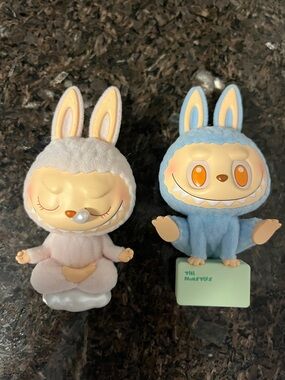 Plush Bunny Figures Set - Blue and Pink The Monsters Collection